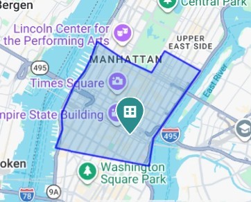 District boundary map with a selected property marker.